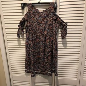 Floral cold shoulder dress